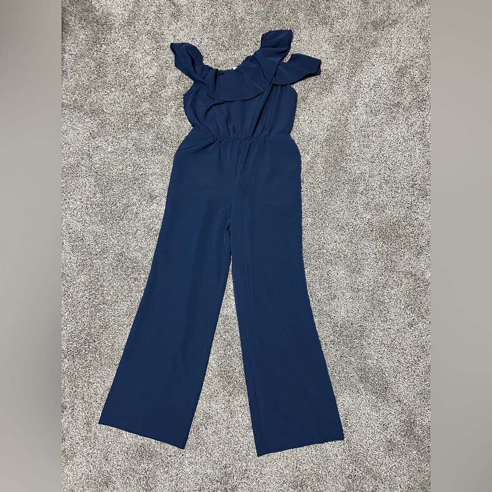 Ruffled Navy Jumpsuit